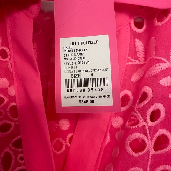 NWT Lilly Pulitzer Amrita Eyelet Midi Dress - Size 4 - Picture 5 of 7